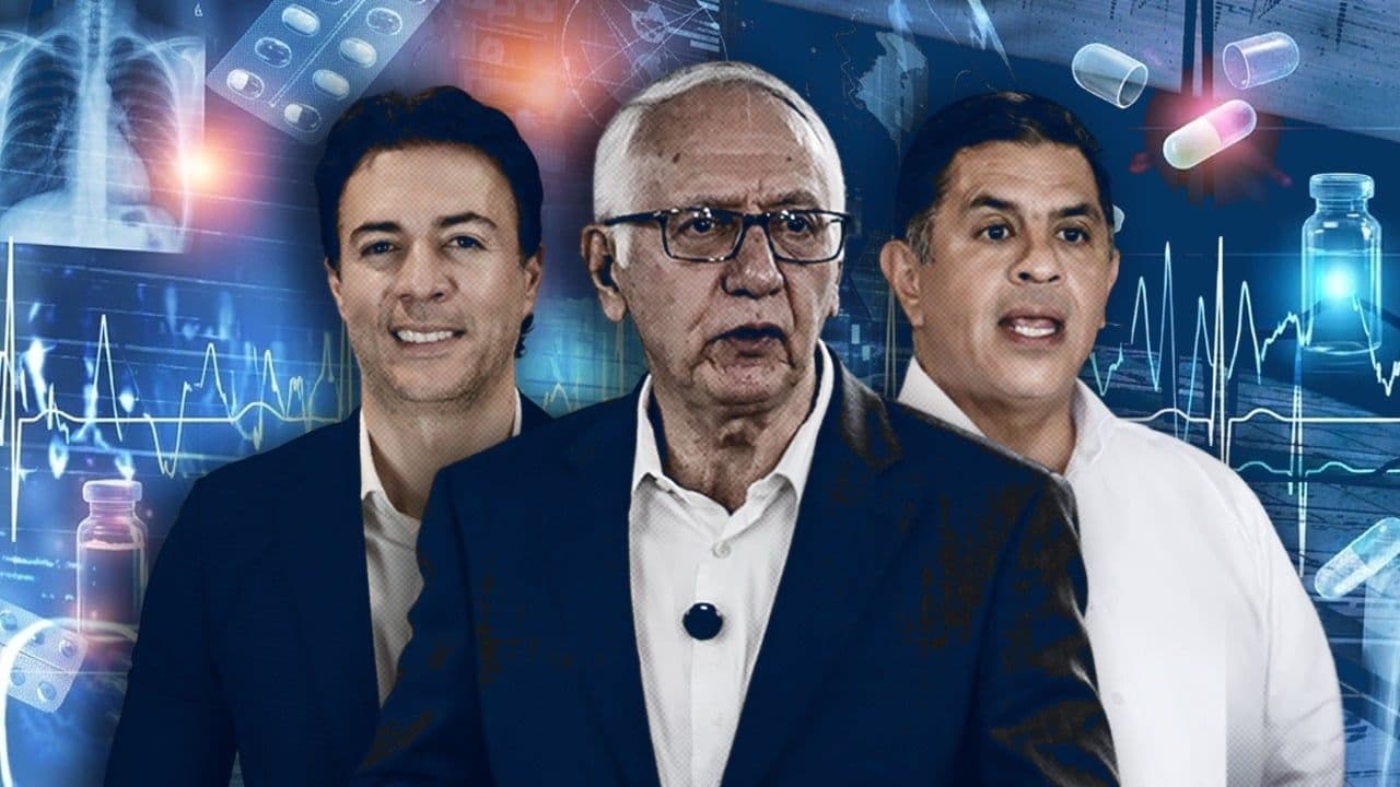 Daniel Quintero (superintendente nacional de Salud), Guillermo Alfonso Jaramillo (ministro de Salud) y Jorge Iván Ospina (interventor de la Nueva EPS). Daniel Quintero (superintendente nacional de Salud), Guillermo Alfonso Jaramillo (ministro de Salud) y Jorge Iván Ospina (interventor de la Nueva EPS).