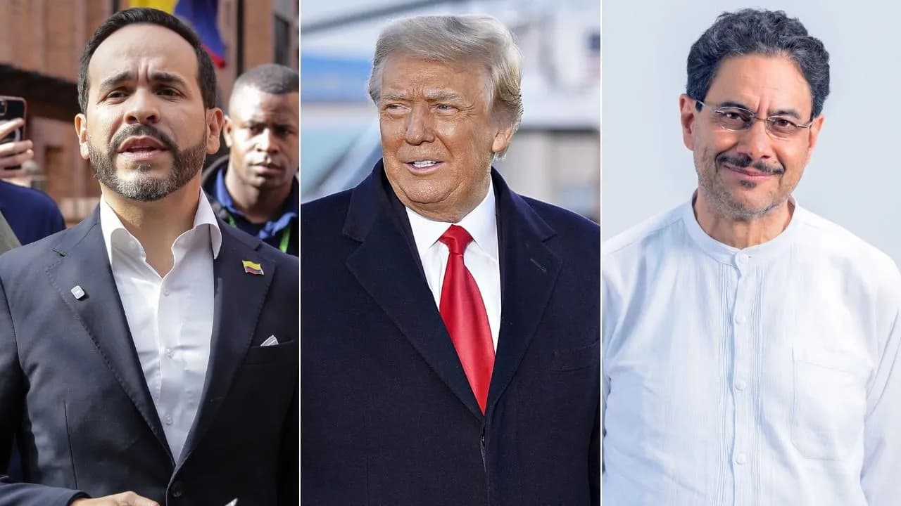Abelardo de la Espriella, Donald Trump e Iván Cepeda. Abelardo de la Espriella, Donald Trump e Iván Cepeda.