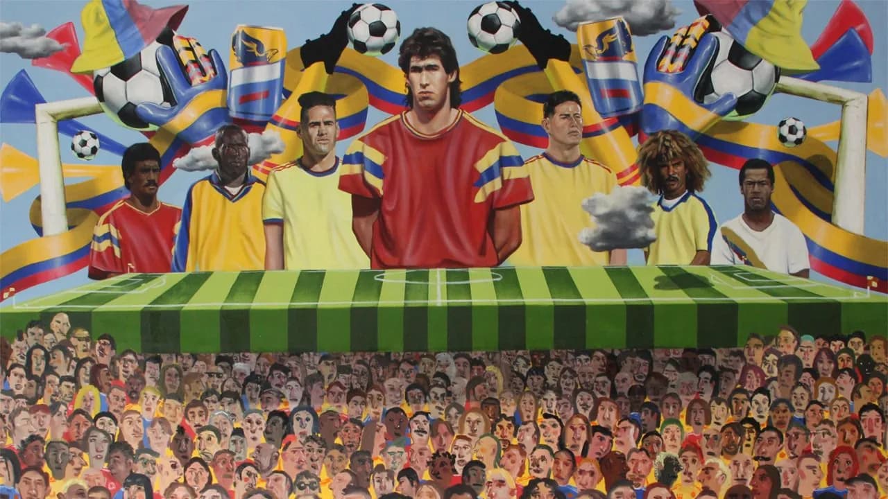 Óleo sobre lienzo de la Selección Colombia del artista Esteban Ocampo Óleo sobre lienzo de la Selección Colombia del artista Esteban Ocampo