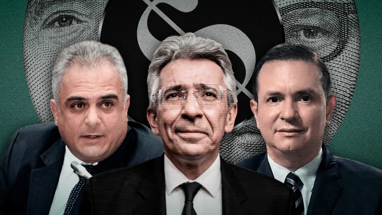 De izquierda a derecha: John Moisés Besaile (Partido de la U), Enrique Gómez (Salvación Nacional) y Juan Carlos Garcés (Partido de la U) | Crédito: Kim Vrga - CAMBIO De izquierda a derecha: John Moisés Besaile (Partido de la U), Enrique Gómez (Salvación Nacional) y Juan Carlos Garcés (Partido de la U) | Crédito: Kim Vrga - CAMBIO
